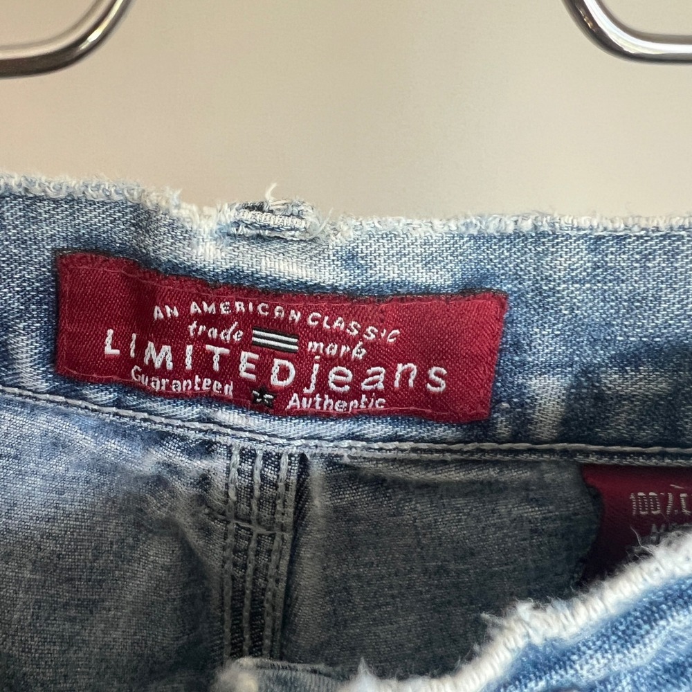 Vintage Limited Jeans Size 26 Light Distressed Wide Leg Faded 90s Denim Skater - Picture 8 of 8